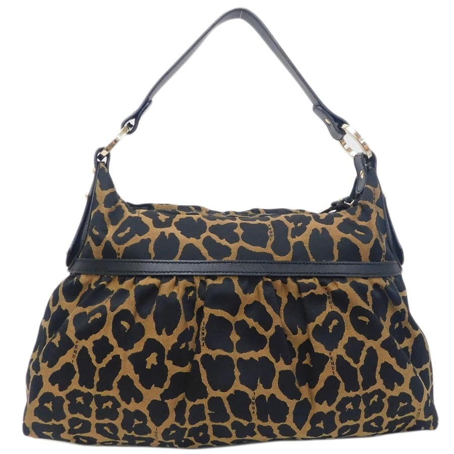 フェンディ セミショルダー ハンドバッグ アニマル柄 キャンバス×レザー 8BR448 FENDI