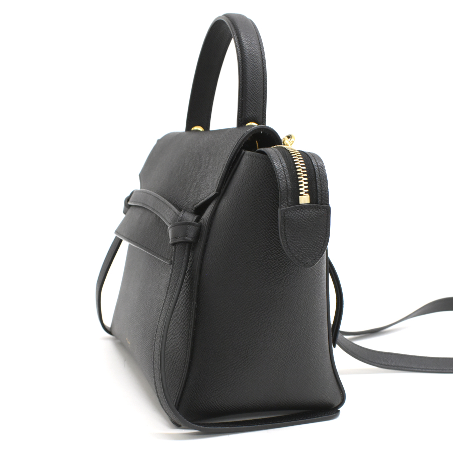 セリーヌ マイクロ ベルトバッグ 2way ハンドバッグ レザー ブラック CELINE