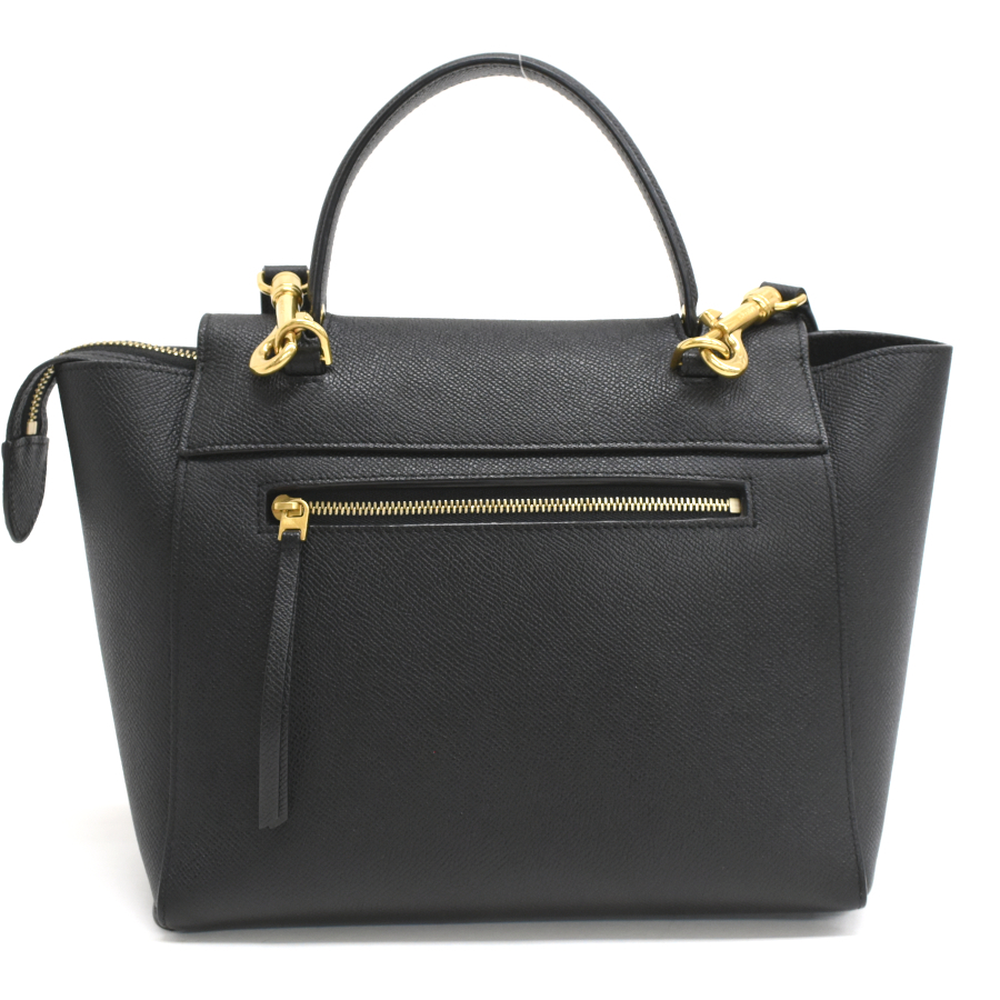 セリーヌ マイクロ ベルトバッグ 2way ハンドバッグ レザー ブラック CELINE