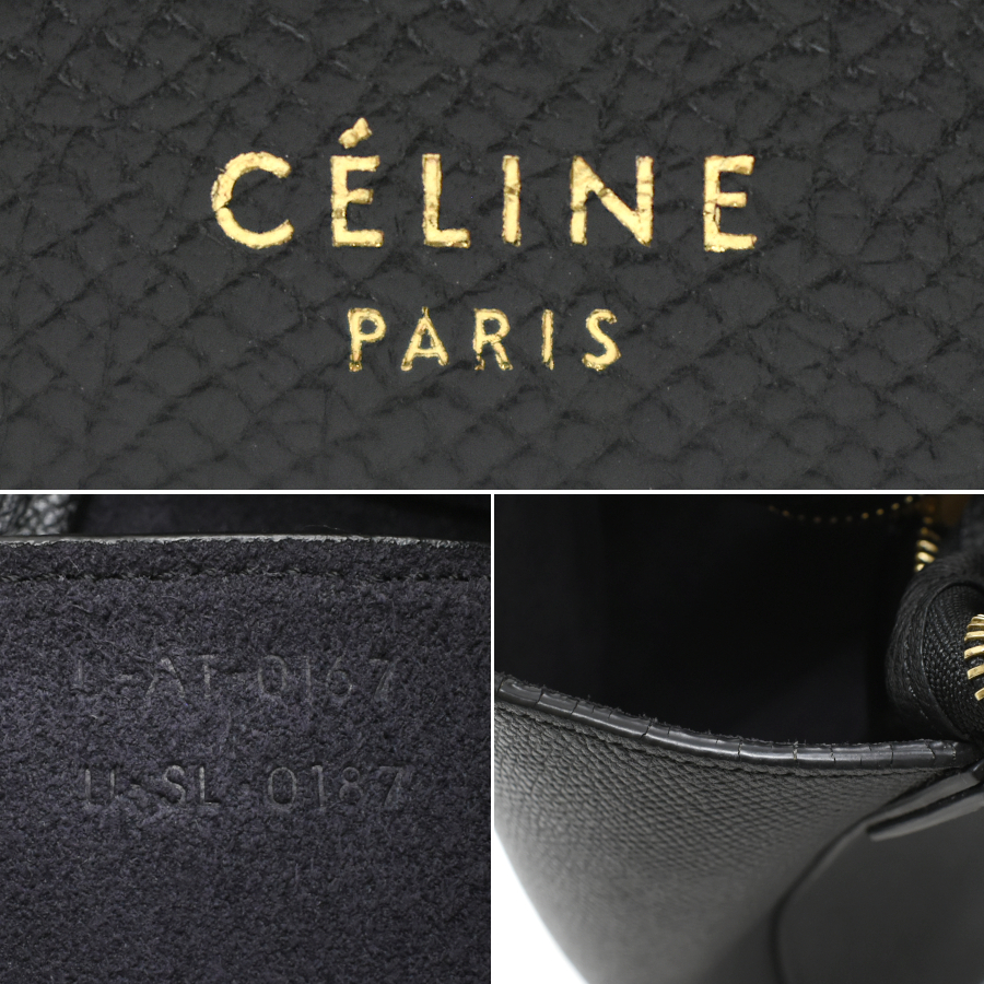 セリーヌ マイクロ ベルトバッグ 2way ハンドバッグ レザー ブラック CELINE