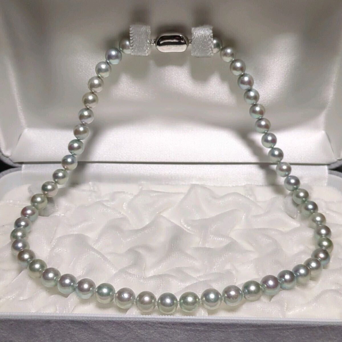 アコヤ真珠】7.5-8.0mm 44cm ブルーグレー ネックレス 本真珠 アコヤ真珠】7.5-8.0mm 44cm ブルーグレー ネックレス 本真珠