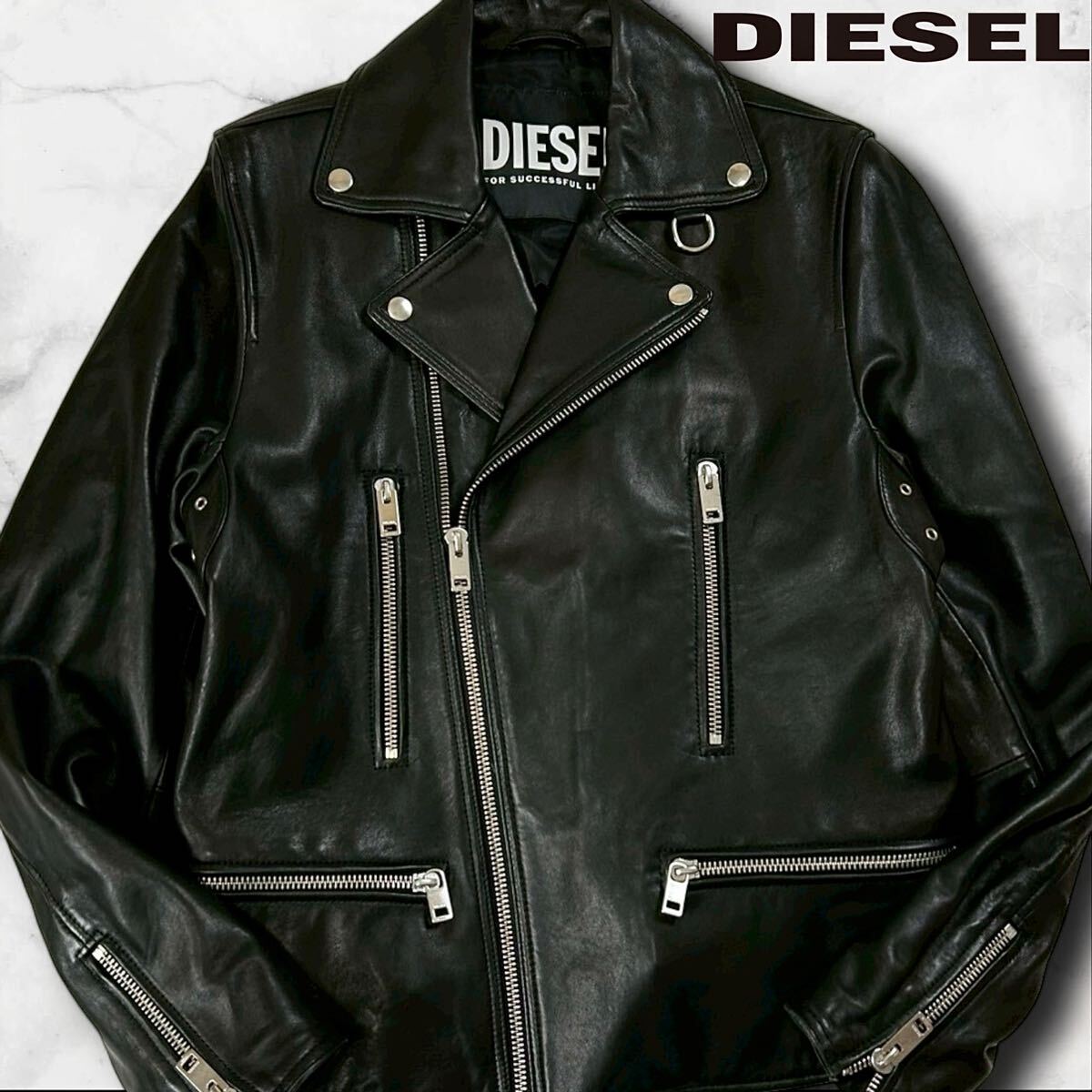 ほぼ未使用/Lサイズ/羊革◎DIESEL レザー ライダース ジャケット ほぼ未使用/Lサイズ/羊革◎DIESEL レザー ライダース ジャケット