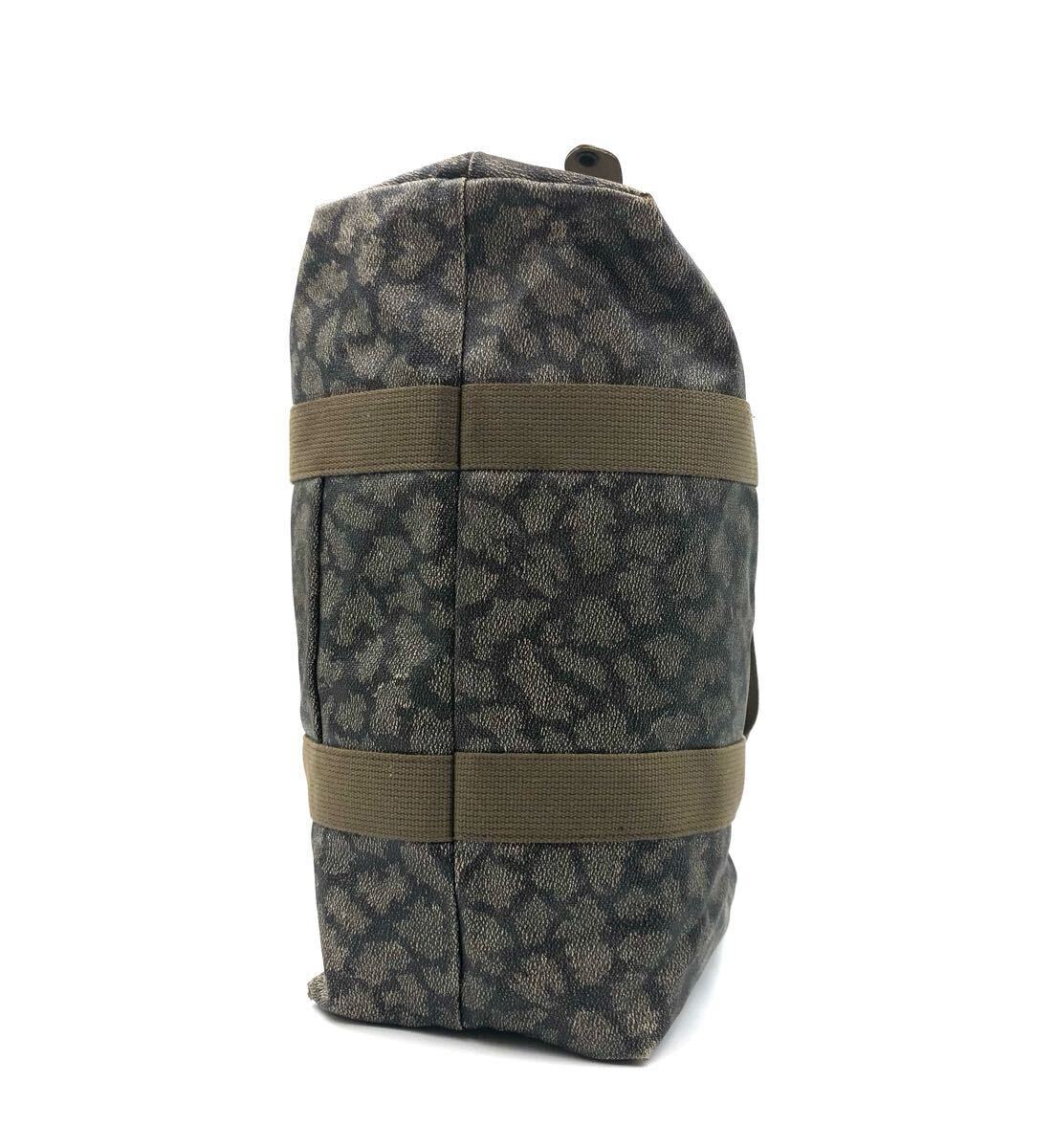Yves saint Laurent Yves Saint-Laurent ji черновой рисунок сумка "Boston bag" PVC× кожа × парусина серый × бежевый 