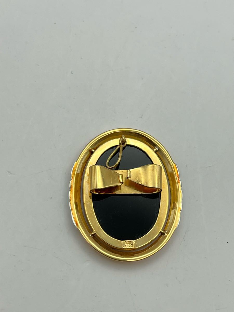 K18 Pt900 カメオ ペンダントトップ ネックレス アクセサリー 18