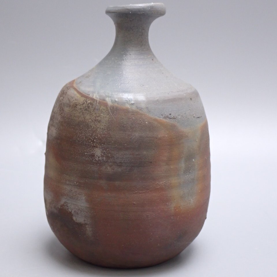 ☆人間国宝 山本陶秀 備前徳利/共箱・共布付き/陶磁器/酒器/酒注 ☆人間国宝 山本陶秀 備前徳利/共箱・共布付き/陶磁器/酒器/酒注