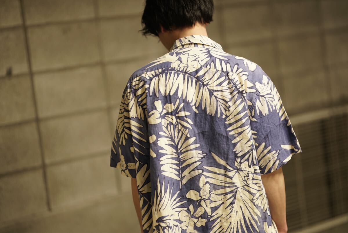 POLO RALPH LAUREN ANDY CAMP リネン アロハシャツ XL ポロラルフローレン 総柄 アロハシャツ 半袖シャツ ビンテージ 古著 RRL