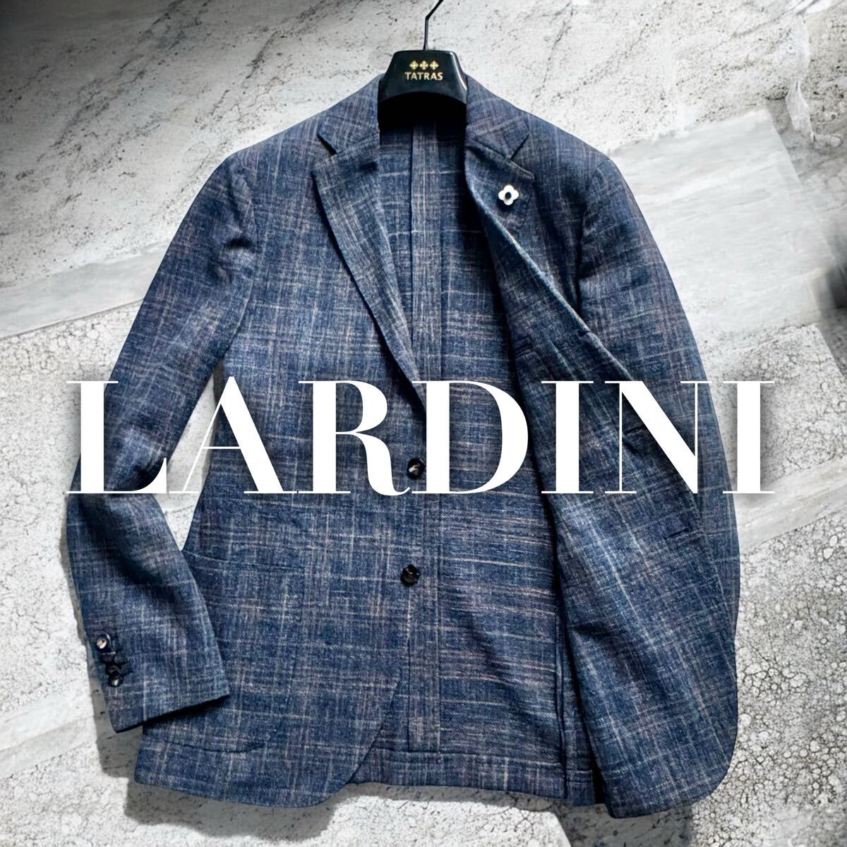 極美品 LARDINI テーラードジャケット 紺ブレ ジャガード織 イタリア製 Yahoo!オークション - 未使用級 ラルディーニ テーラード