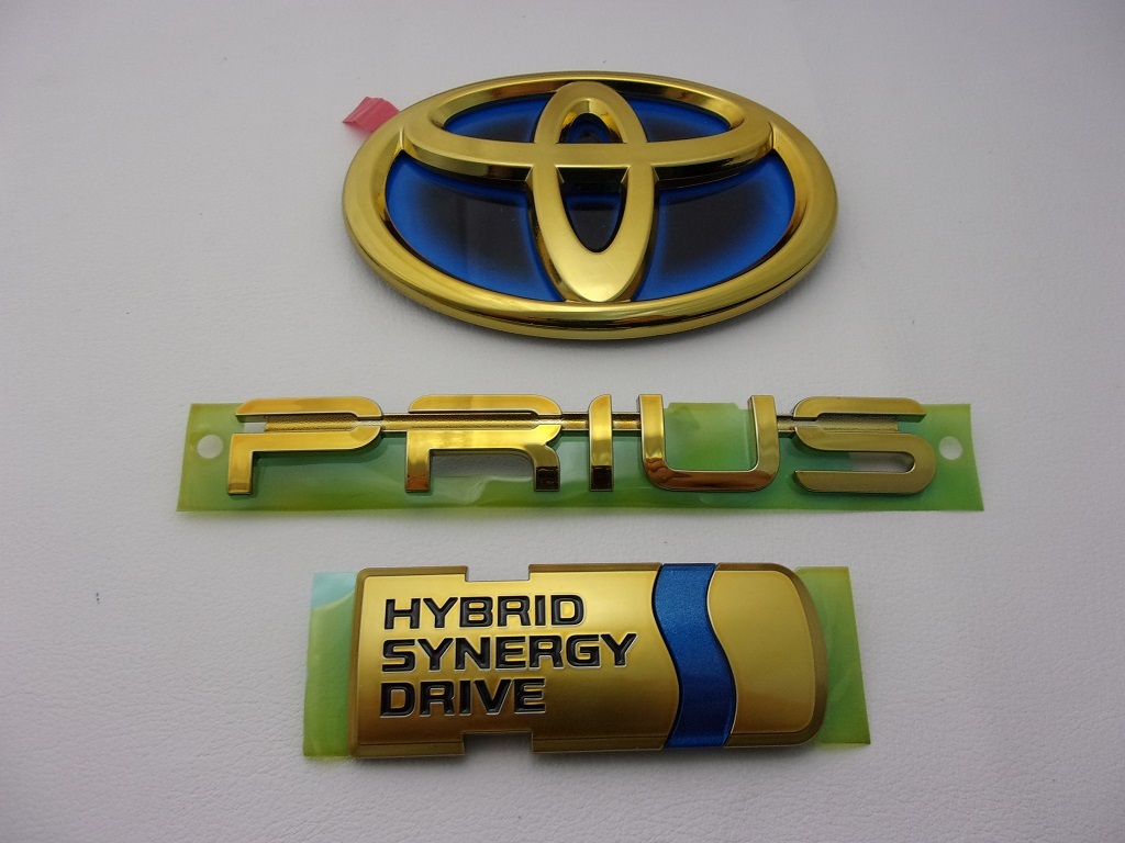 【 トヨタ ZVW 50系・51系・55系 PRIUS 】 50系 プリウス 後期用 プレミアム ゴールド エンブレム ：リア 3点セット