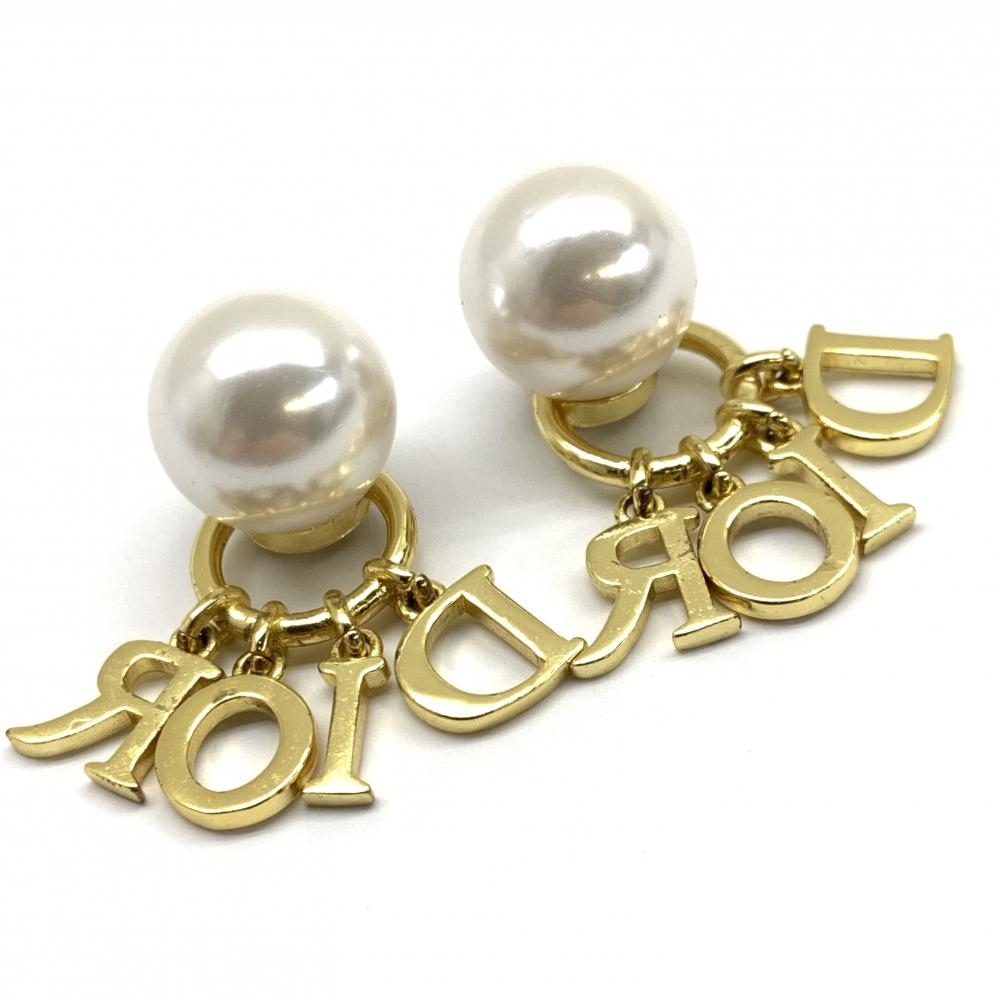 美品クリスチャン ディオール ロゴ×パール ピアス 楽天市場】【送料無料】 クリスチャン ディオール ロゴ ピアス