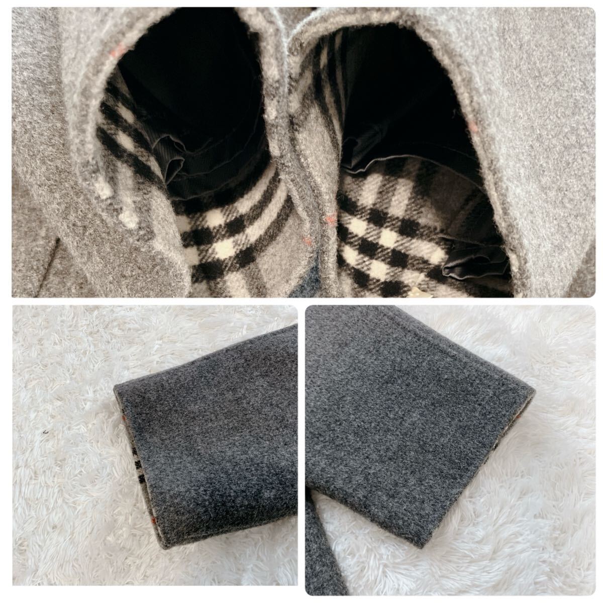 極微品 カシミヤ混 XL BURBERRY burberrys バーバリー ダブル