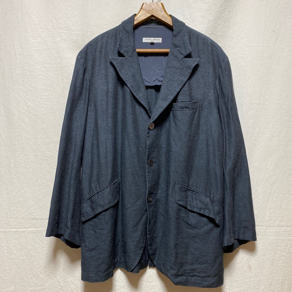ユナイテッドアローズ　シルクリネン　テーラードジャケット ブレザー　UNITEDARROWS シルク　リネン　40 ジャケット　3ボタン