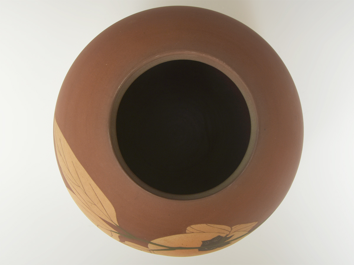 今井政之 (造) 象嵌彩 柿 花壺 高:21.5cm しおり 花器 花瓶 花入 今井政之 (造) 象嵌彩 柿 花壺 高:21.5cm しおり 花器 花瓶 花入