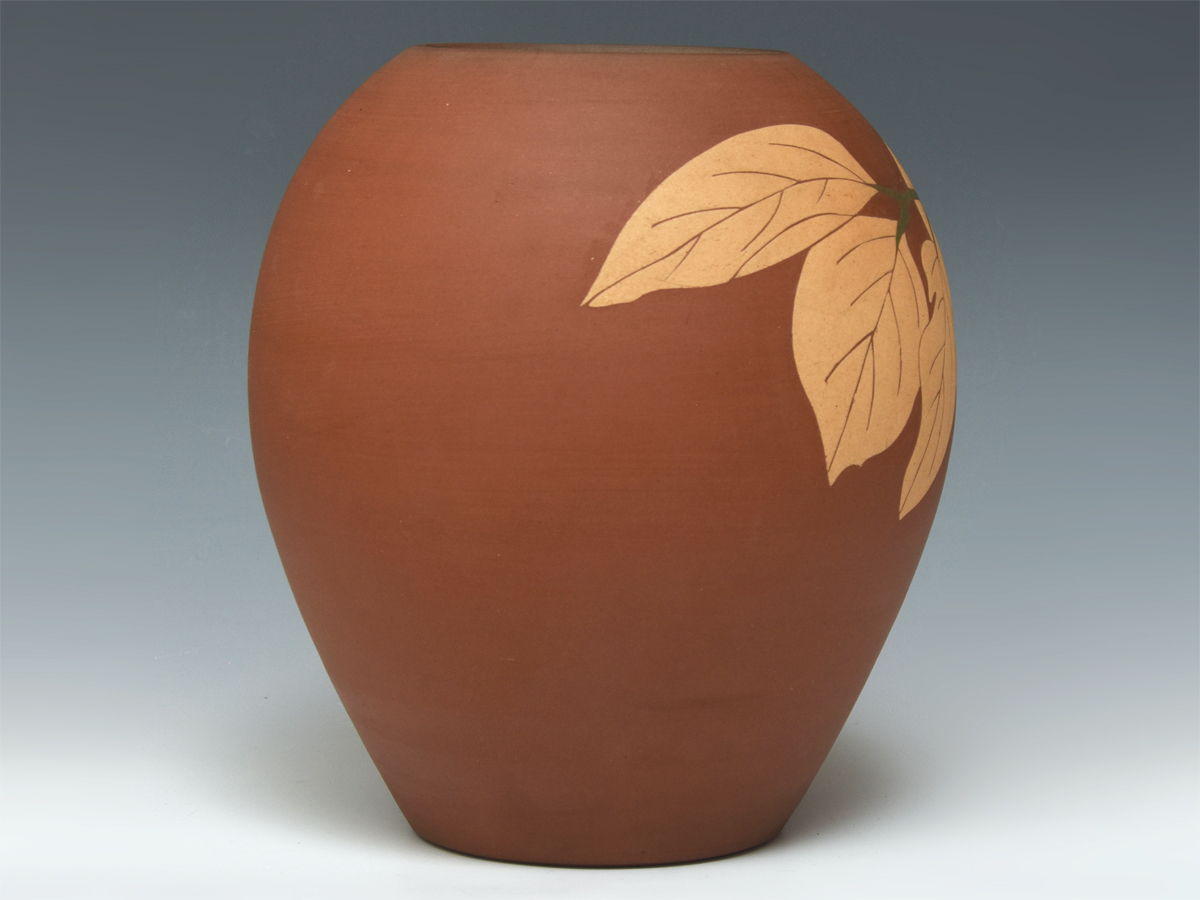 今井政之 (造) 象嵌彩 柿 花壺 高:21.5cm しおり 花器 花瓶 花入 今井政之 (造) 象嵌彩 柿 花壺 高:21.5cm しおり 花器 花瓶 花入