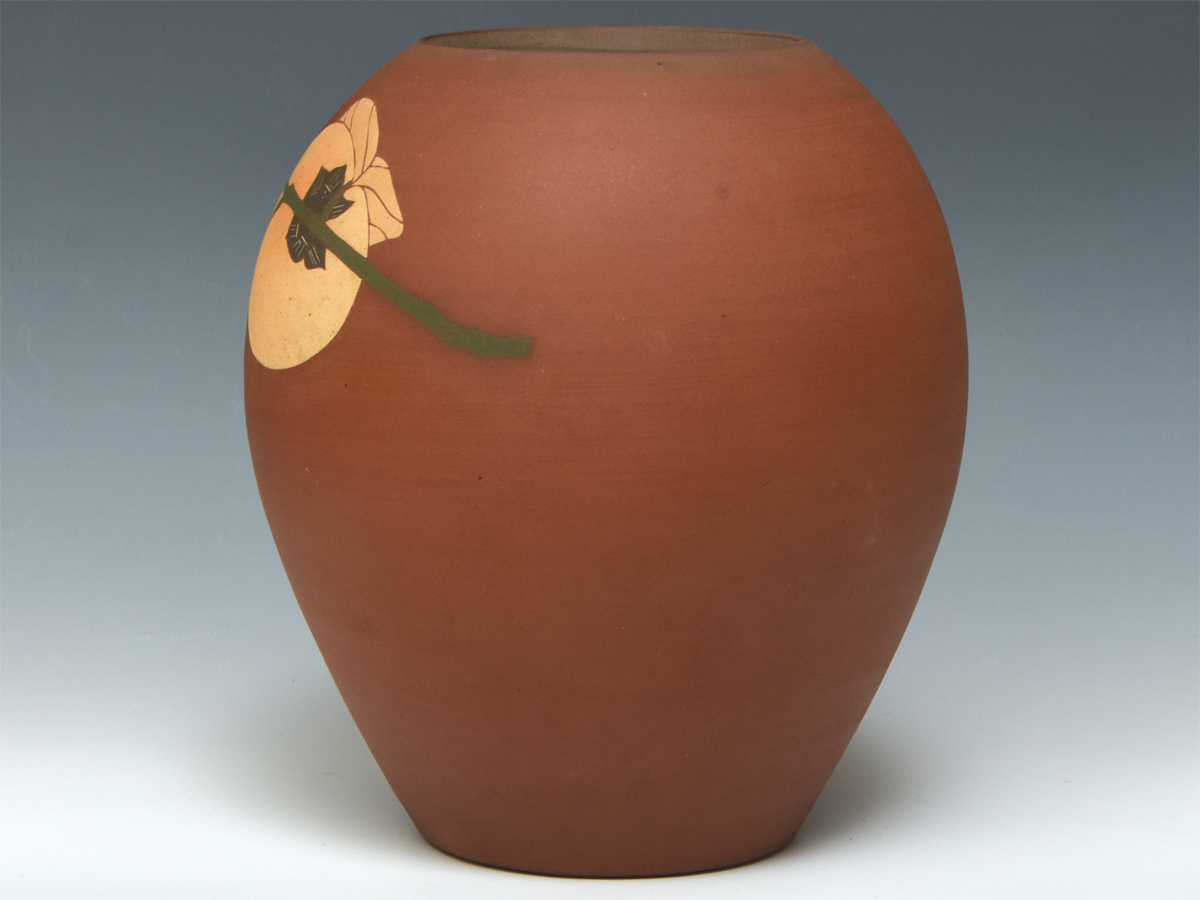 今井政之 (造) 象嵌彩 柿 花壺 高:21.5cm しおり 花器 花瓶 花入 今井政之 (造) 象嵌彩 柿 花壺 高:21.5cm しおり 花器 花瓶 花入