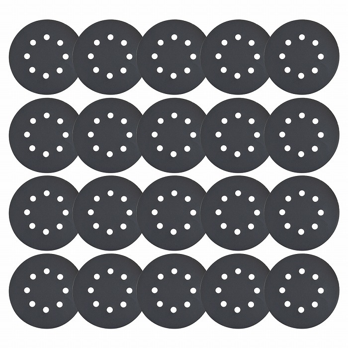 【送料無料】耐水 2000番 20枚 125mm サンドペーパー 丸型 8穴 サンダー マジックパッド ディスク ペーパー 紙やすり #2000 極細目