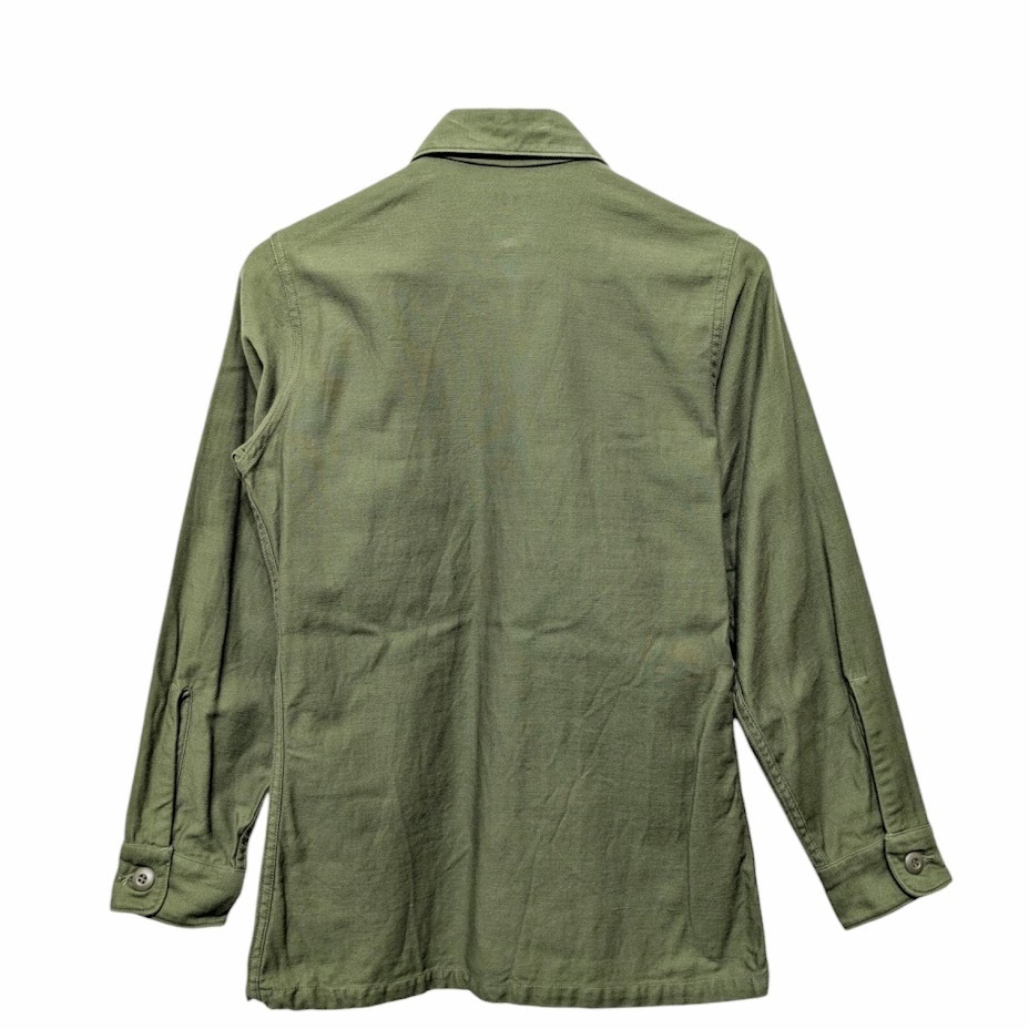 60s US ARMY コットン ユーティリティシャツ ミリタリーシャツ 100-67-C-0065 オリーブグリーン ヴィンテージ 古著