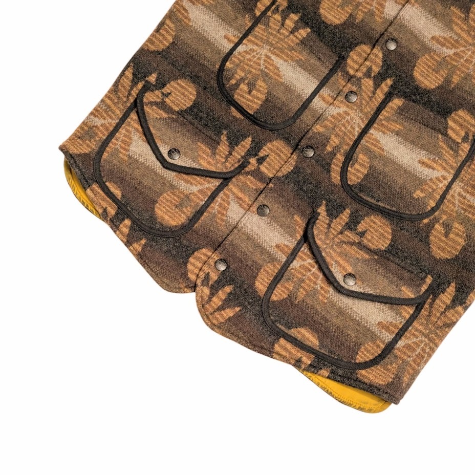 RRL ラルフローレン ウールカシミヤ スナップフロント セーター ベスト サイズS 中綿 バーズアイ ジャカード リブ 定価10萬円 24AW