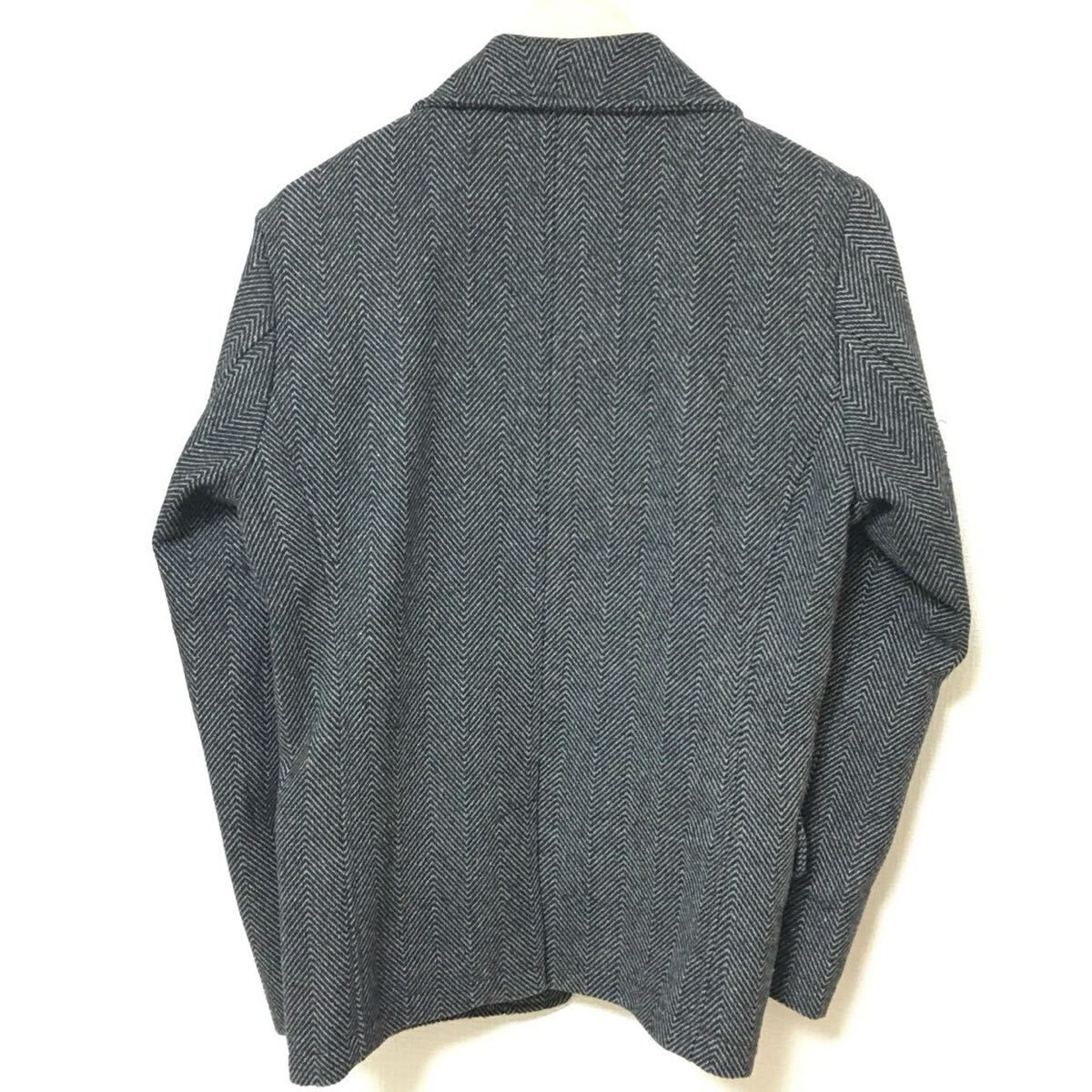 上品な印象に◎【Beno】ビーノ コート アウター ヘリンボーン柄 オフィス カジュアル キレイめ ブラック グレー メンズ サイズL/Y26688fF_画像2