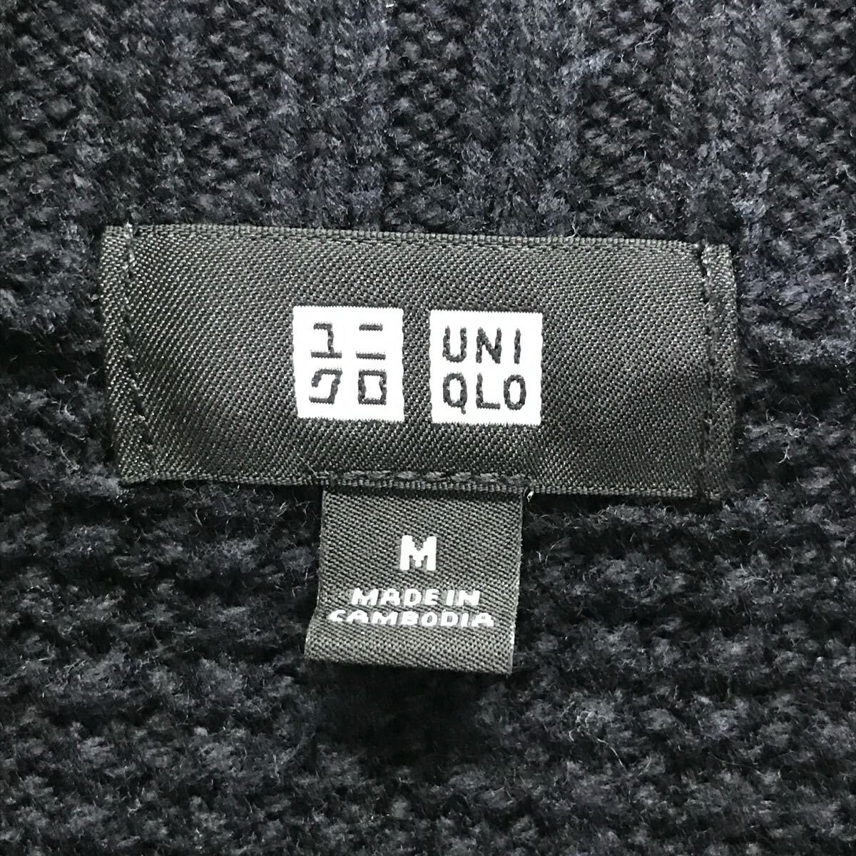 大人の雰囲気◎シンプルコーデに◎【UNIQLO】ユニクロ ミドルゲージケーブルクルーネックセーター トップス ニット ネイビー M /Y27924ii_画像7