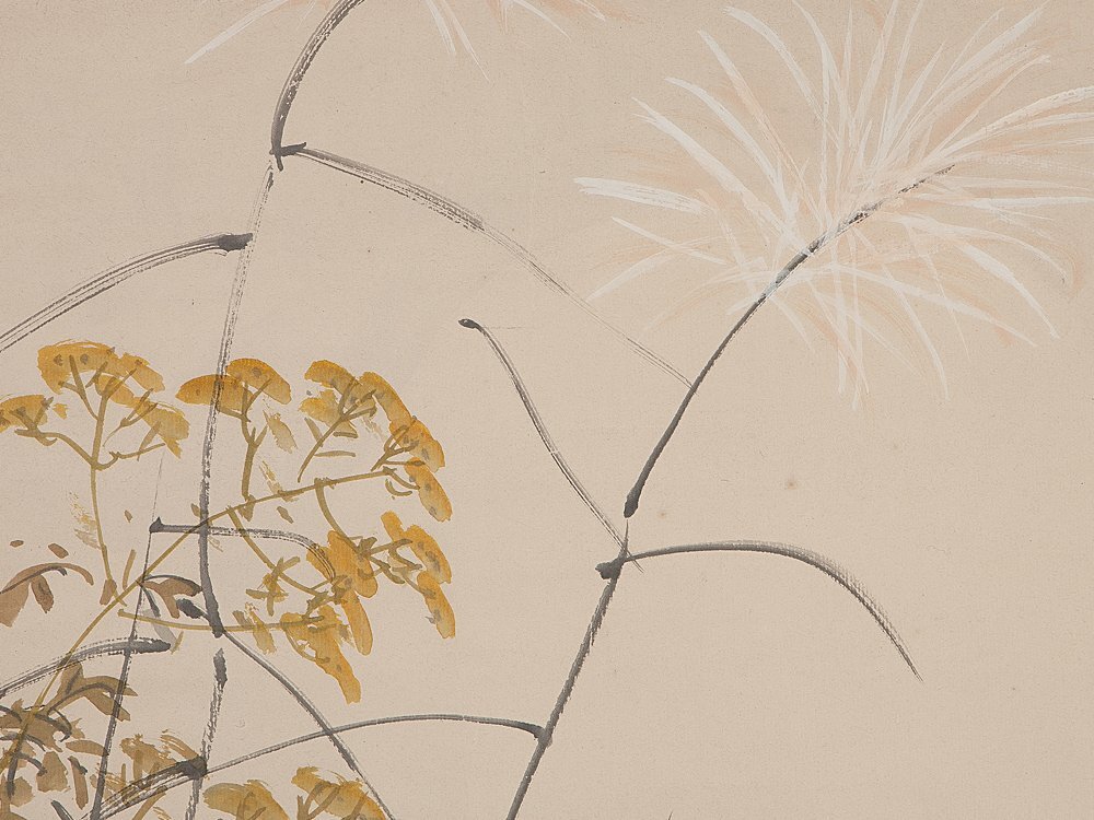 小室翠雲(長興)「茶竹」花鳥画 掛軸 紙本 自画賛 - 絵画 小室翠雲(長興)「茶竹」花鳥画 掛軸 紙本 自画賛 - 絵画
