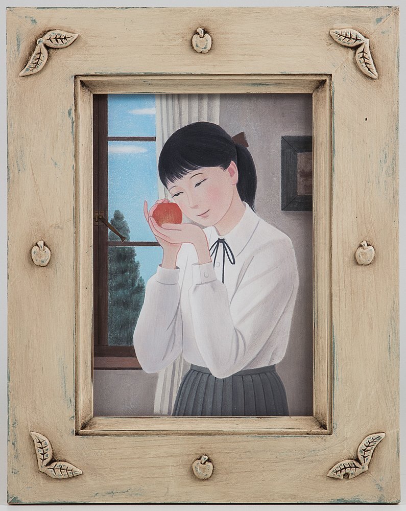 五】真作 佐藤草太 『リンゴの唄』 日本画 彩色 SM 2015年 共 五】真作 佐藤草太 『リンゴの唄』 日本画 彩色 SM 2015年 共