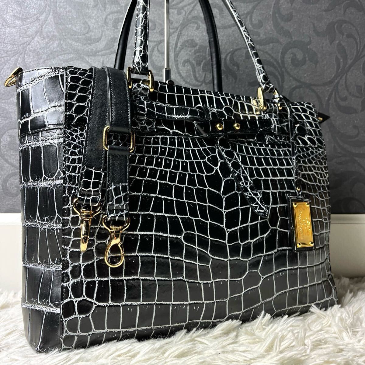 中華のおせち贈り物 定価80万超!!! JRA メンズ トートバッグ クロコダイル SANPO バッグ