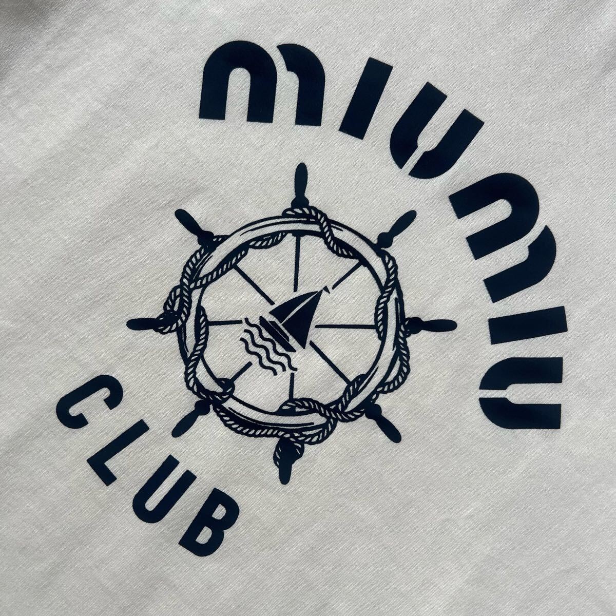 miumiu ミュウミュウ マリン Tシャツ リンガー レディース miumiu ミュウミュウ マリン Tシャツ リンガー レディース