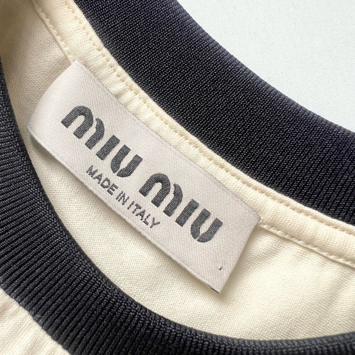 miumiu ミュウミュウ マリン Tシャツ リンガー レディース miumiu ミュウミュウ マリン Tシャツ リンガー レディース
