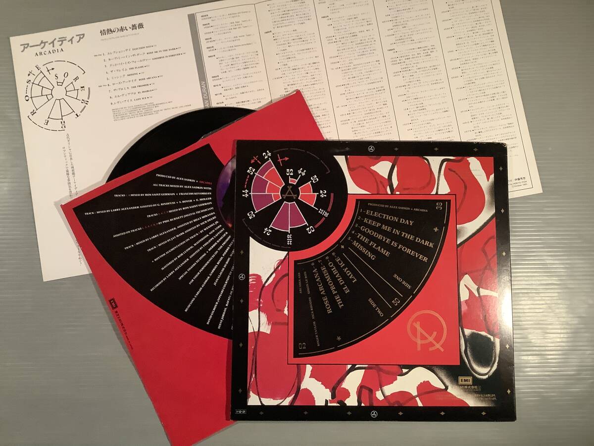 LP(日本盤)●アーケイディア／情熱の赤い薔薇※デュラン?デュランのサイモン?ル?ボン、ニック?ローズ、ロジャー?テイラー●ポスター付