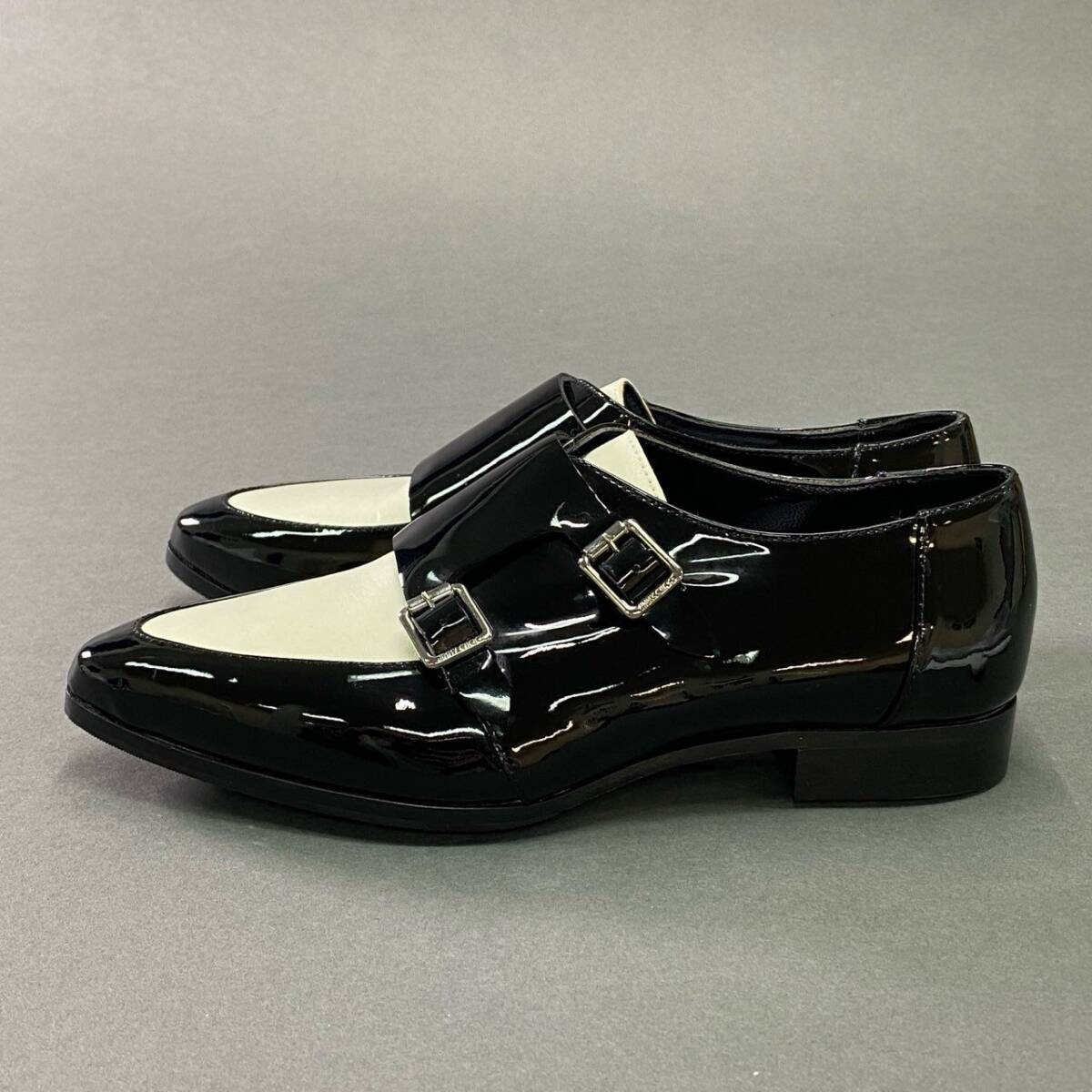 3c18 Италия производства JIMMY CHOO Jimmy Choo двойной monk туфли с ремешками pa палатка кожа bai цвет 35 черный белый 