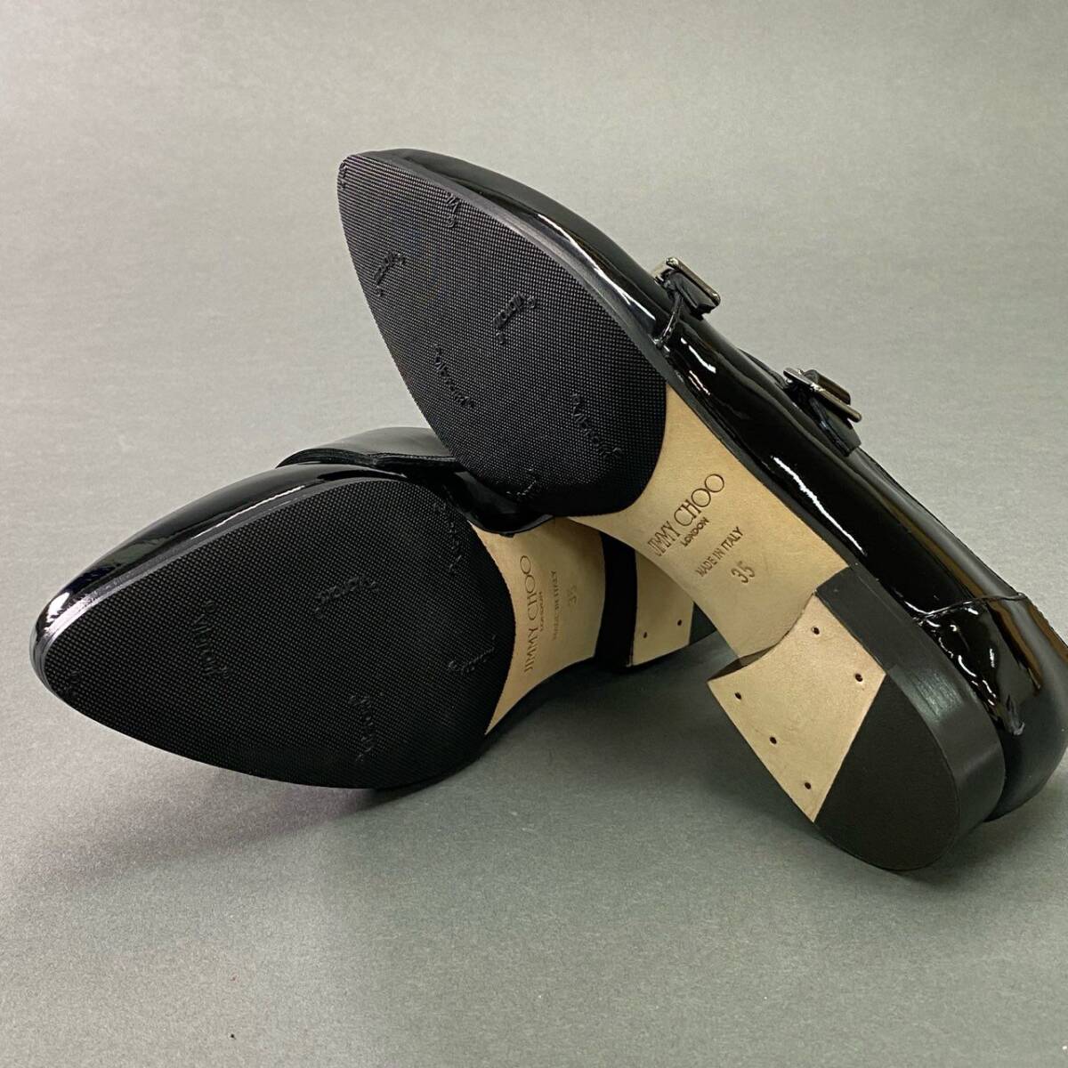 3c18 Италия производства JIMMY CHOO Jimmy Choo двойной monk туфли с ремешками pa палатка кожа bai цвет 35 черный белый 