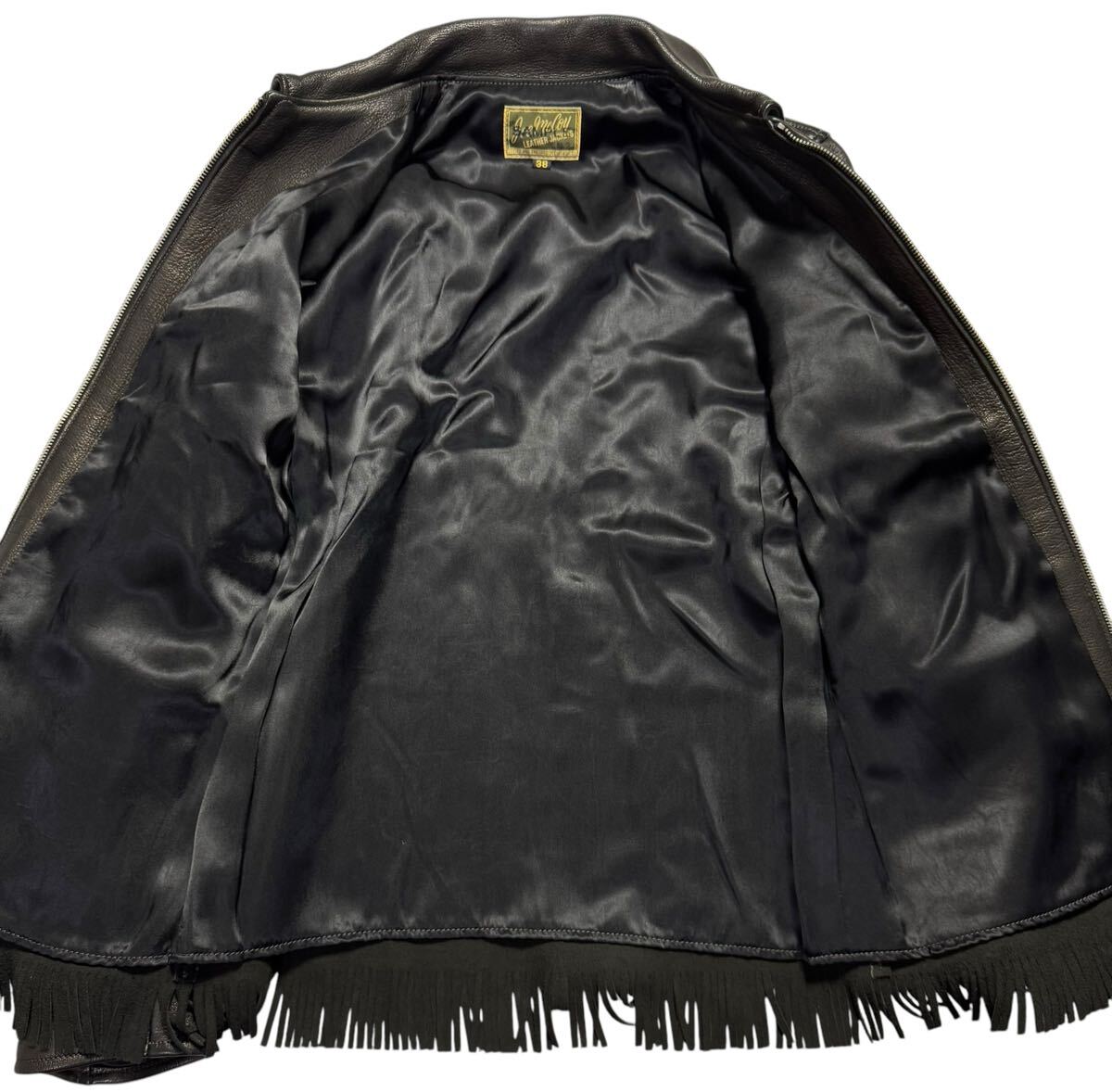 THE Real Mccoys JOE Mccoys DEERSKIN FRINGE JACKET リアルマッコイズ ジョーマッコイ フリンジ ディアスキン レザージャケット 黒 38