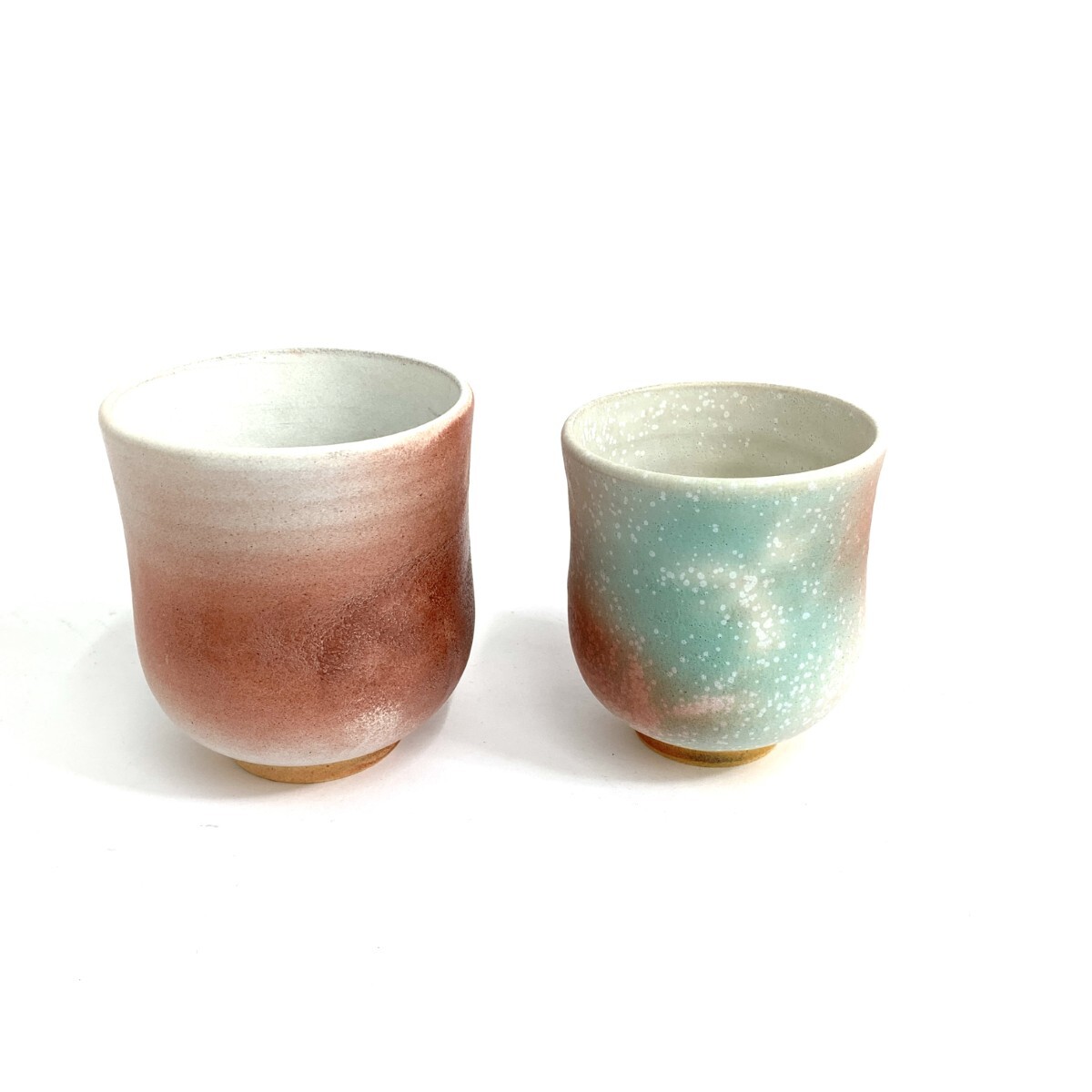 新品同様◆妙高焼 高井進(jìn) 朝ぎり 夫婦湯呑◆共箱付 和食器 2客　ペア