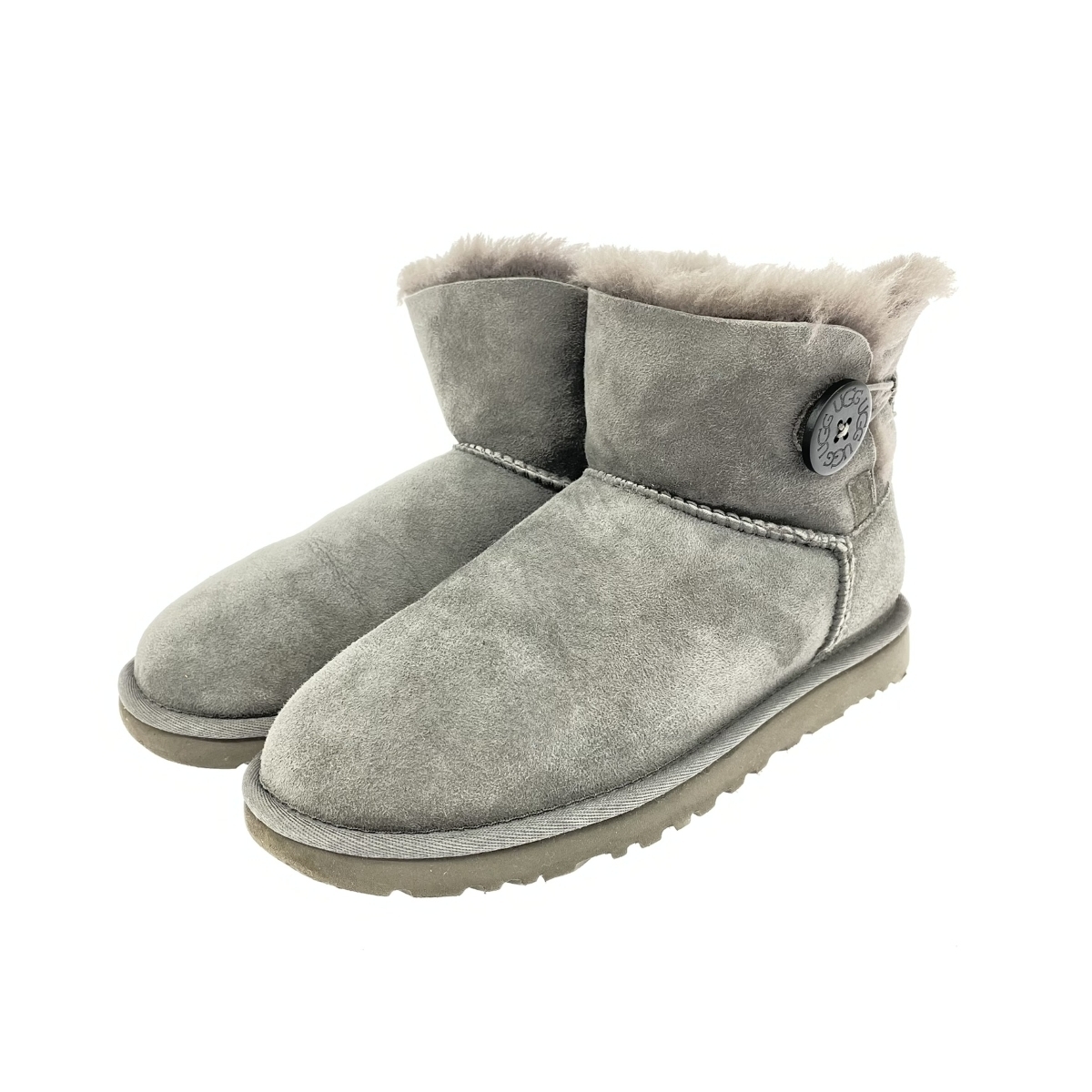 ◇UGG アグ ムートンブーツ 22cm◇ グレー ミニベイリーボタン ◇UGG アグ ムートンブーツ 22cm◇ グレー ミニベイリーボタン