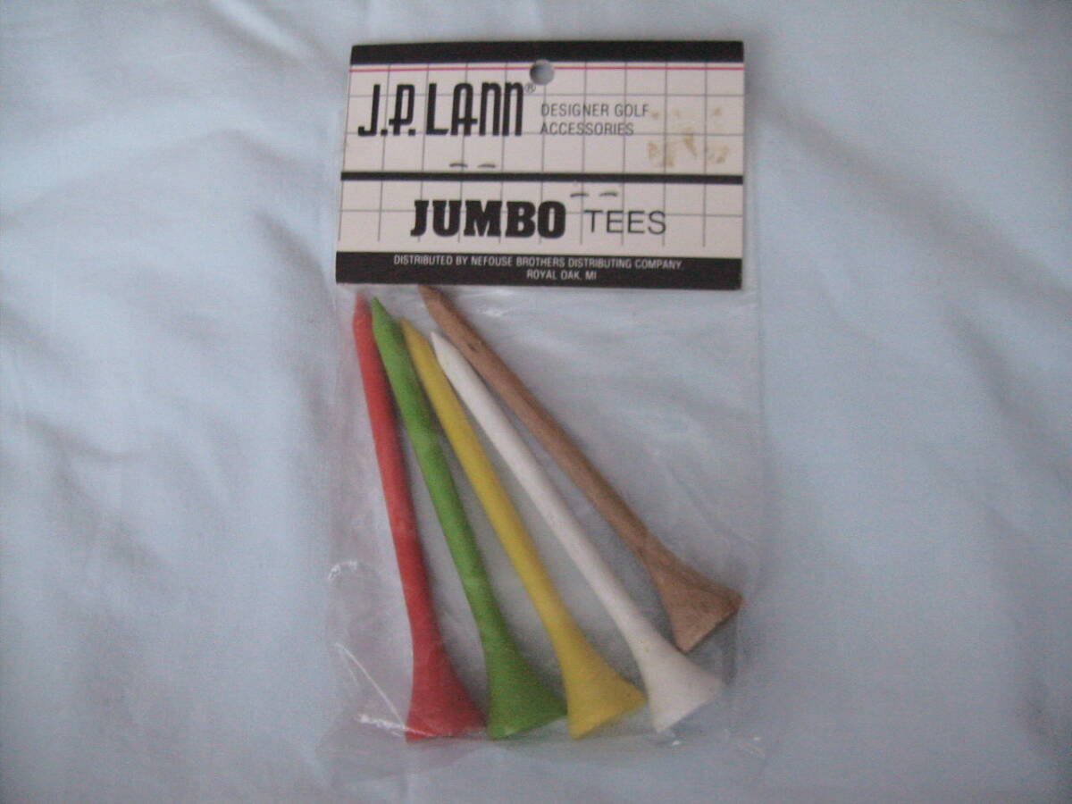 JUMBO TEES J.P.LANN 5本　木制　ゴルフ　記念品　直徑19mm　長さ113mm