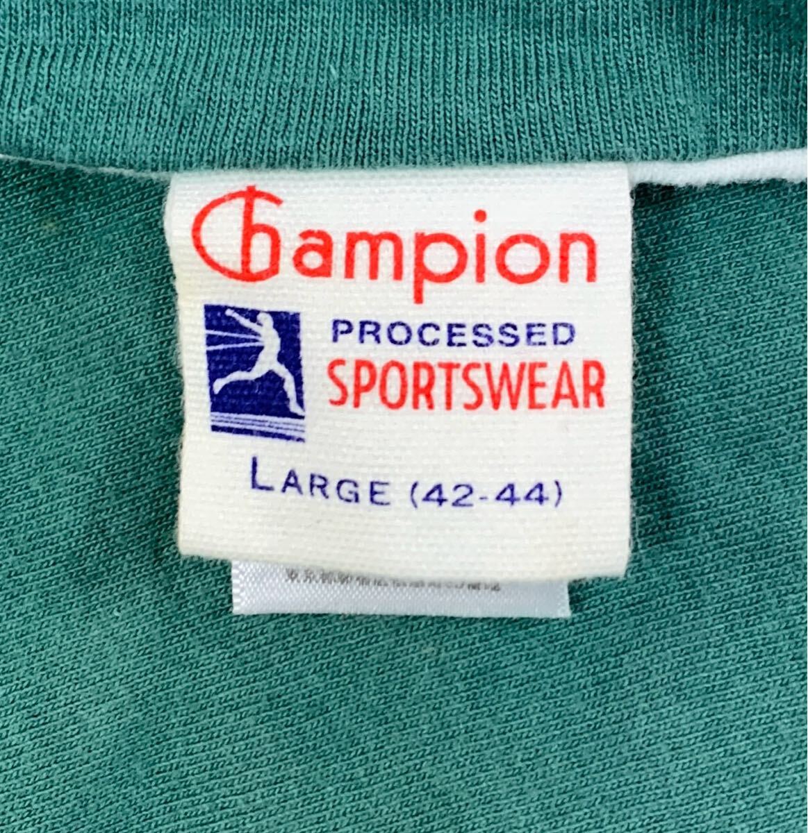 !_Champion L размер 42-44 двусторонний тренировочный зеленый белый старый бирка Champion long T