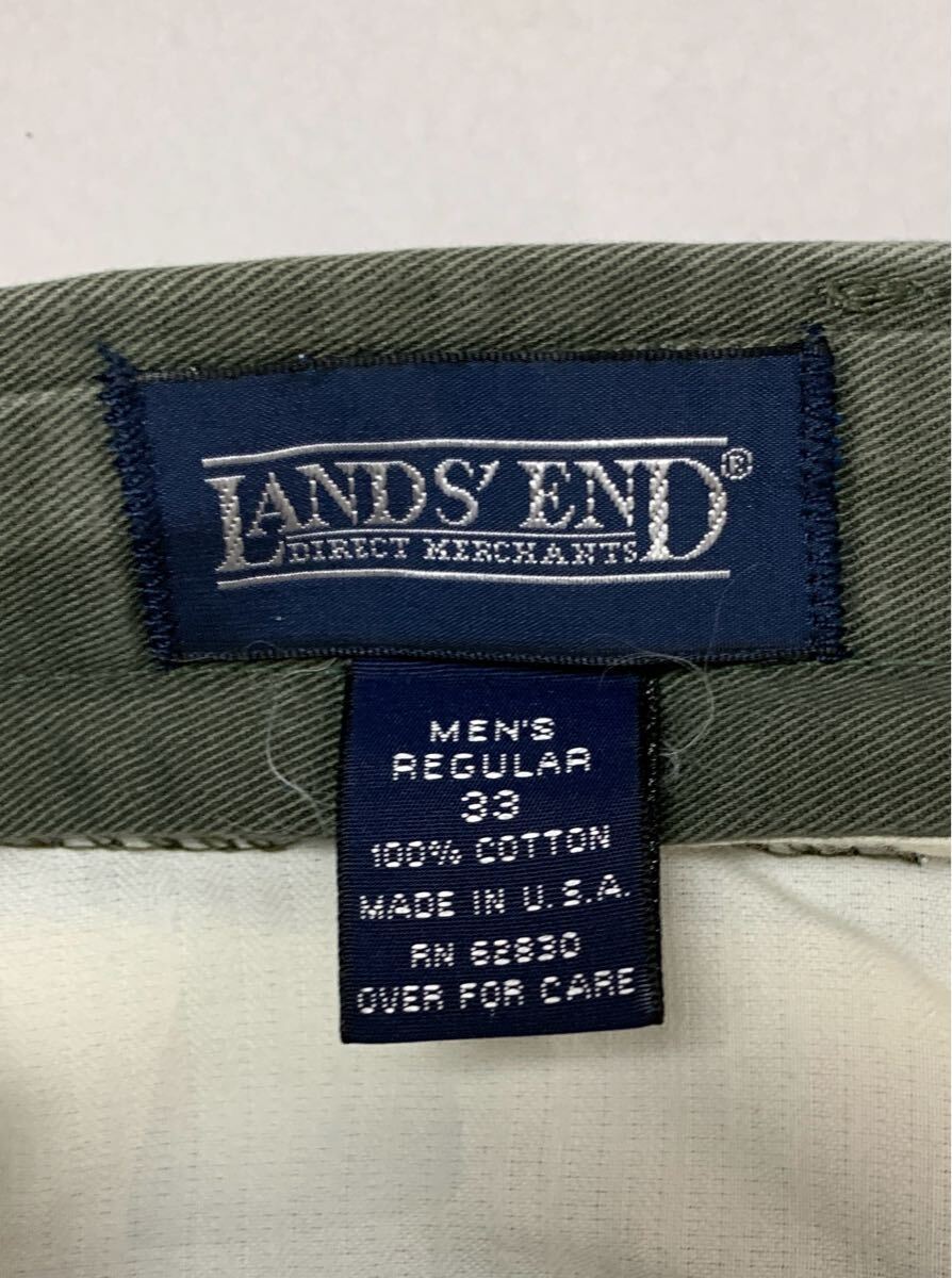 LANDS' END 33サイズ　Mサイズ USA製 オリーブ　カーキ　グリーン　 ビンテージ ボトムス　スラックス　_画像1