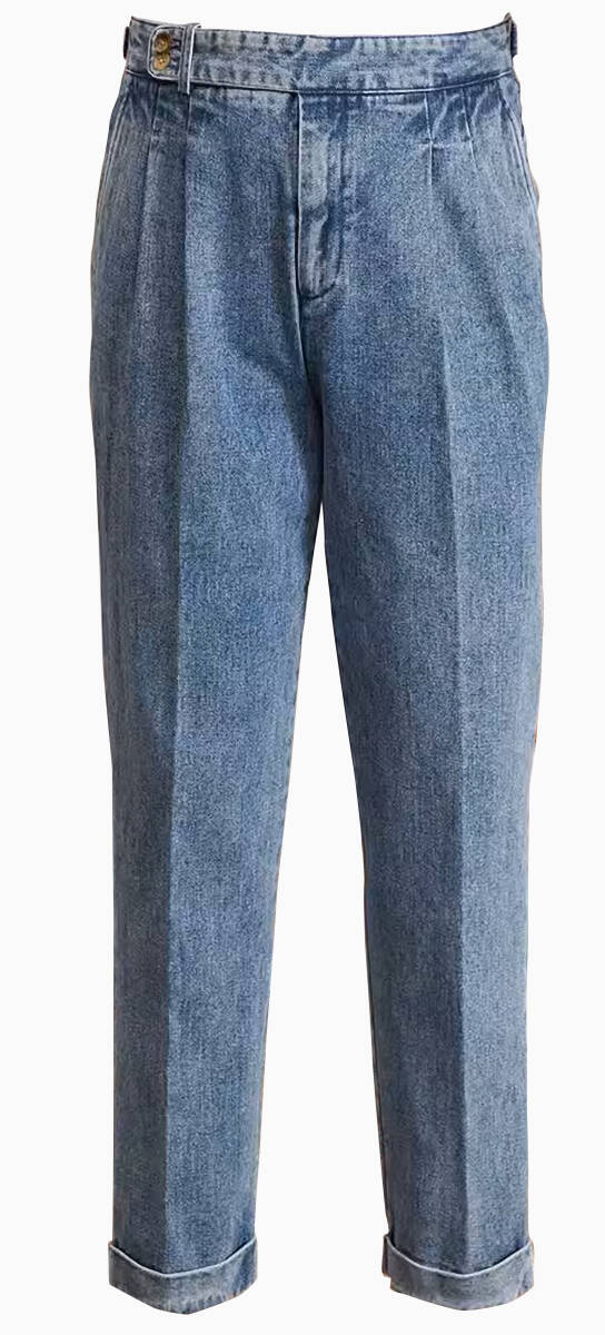 ★NEW！ナポリ的 ドレープ ブリーチ ウォッシュ ストレート デニムパンツ レトロ ９分丈 サイズ29?36 メンズ ダメージ 大きいサイズ★464