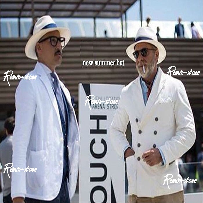 ★COOL!サイズL イタリアン メンズ ツバ広 高級 中折れ ストローハット B 58cm 59cm 麦わら帽子 紫外線防止 麻 メンズ レディース★270_画像6