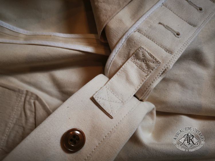 ★この高級感！イギリス軍 12oz ハイウエスト チノパンツ ヴィンテージ 復(fù)刻 ホワイト系 新品 40's ミリタリー アメカジ★MZBM260