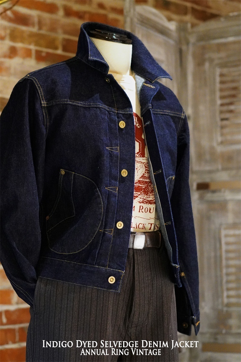 * первоклассный переиздание american красный year индиго Denim жакет новый товар размер S~2XL retro Vintage 1st модель улучшение American Casual *MZO494