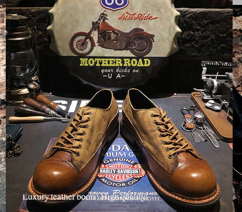 ★アメリカン ヴィンテージ ローカット レザーブーツ スニーカー感覚で履ける逸品！23.5cm?27.5cm ライダース USED加工★sh199