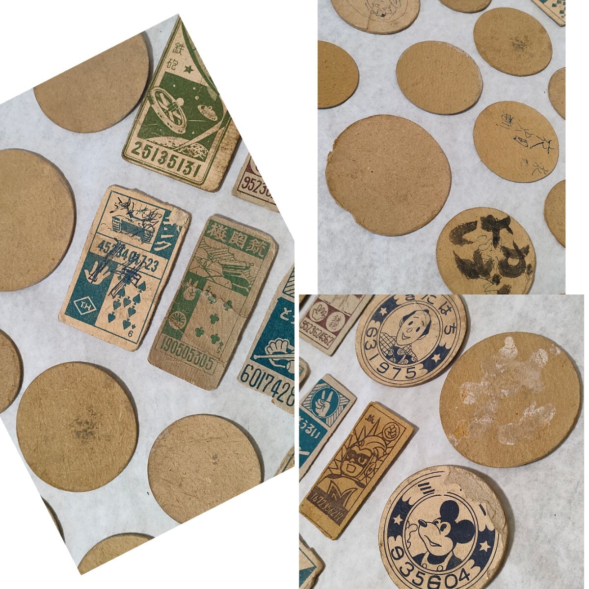 昭和レトロ 当時物 めんこ メンコ 丸型 角型 面子 昔の紙玩具 昔 昭和レトロ 当時物 めんこ メンコ 丸型 角型 面子 昔の紙玩具 昔