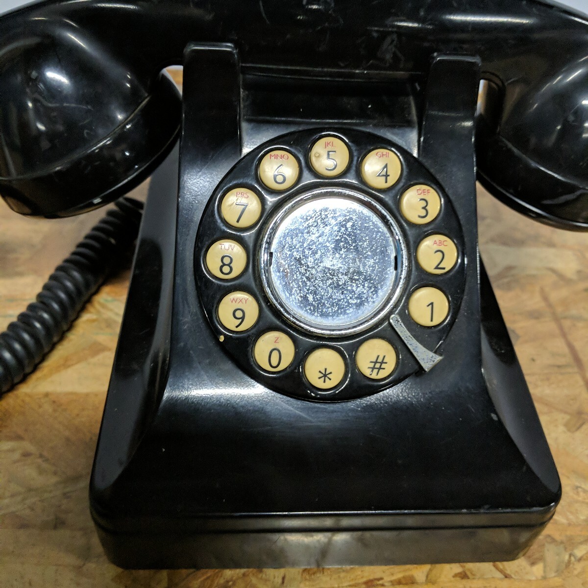 !_SKSZ104 ^ чёрный телефон телефонный аппарат NEC чёрный телефон 4 номер Showa Retro античный коллекция аналог работоспособность не проверялась. текущее состояние товар 