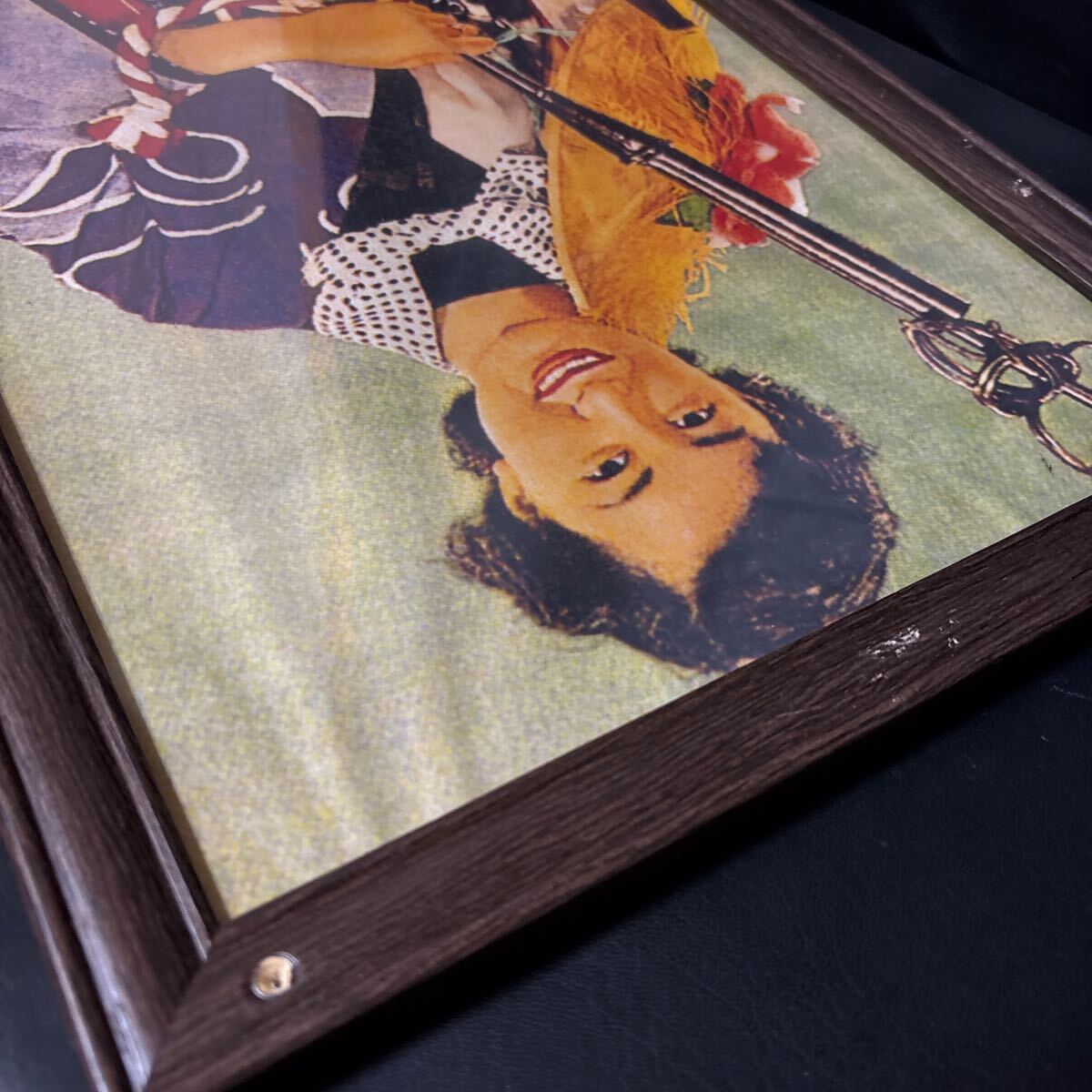 昭和レトロ　アサヒビール　広告ポスター　木制フレーム入り　Asahi Beer アサヒビールポスター　女性ポスター