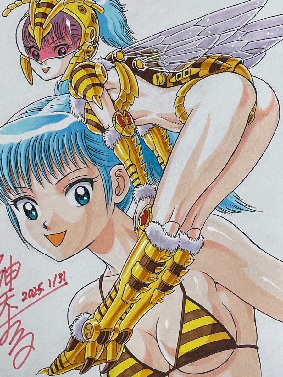 プラレス三四郎 神矢みのる描き下ろしイラスト 著者直筆サイン プラレス三四郎 神矢みのる描き下ろしイラスト 著者直筆サイン