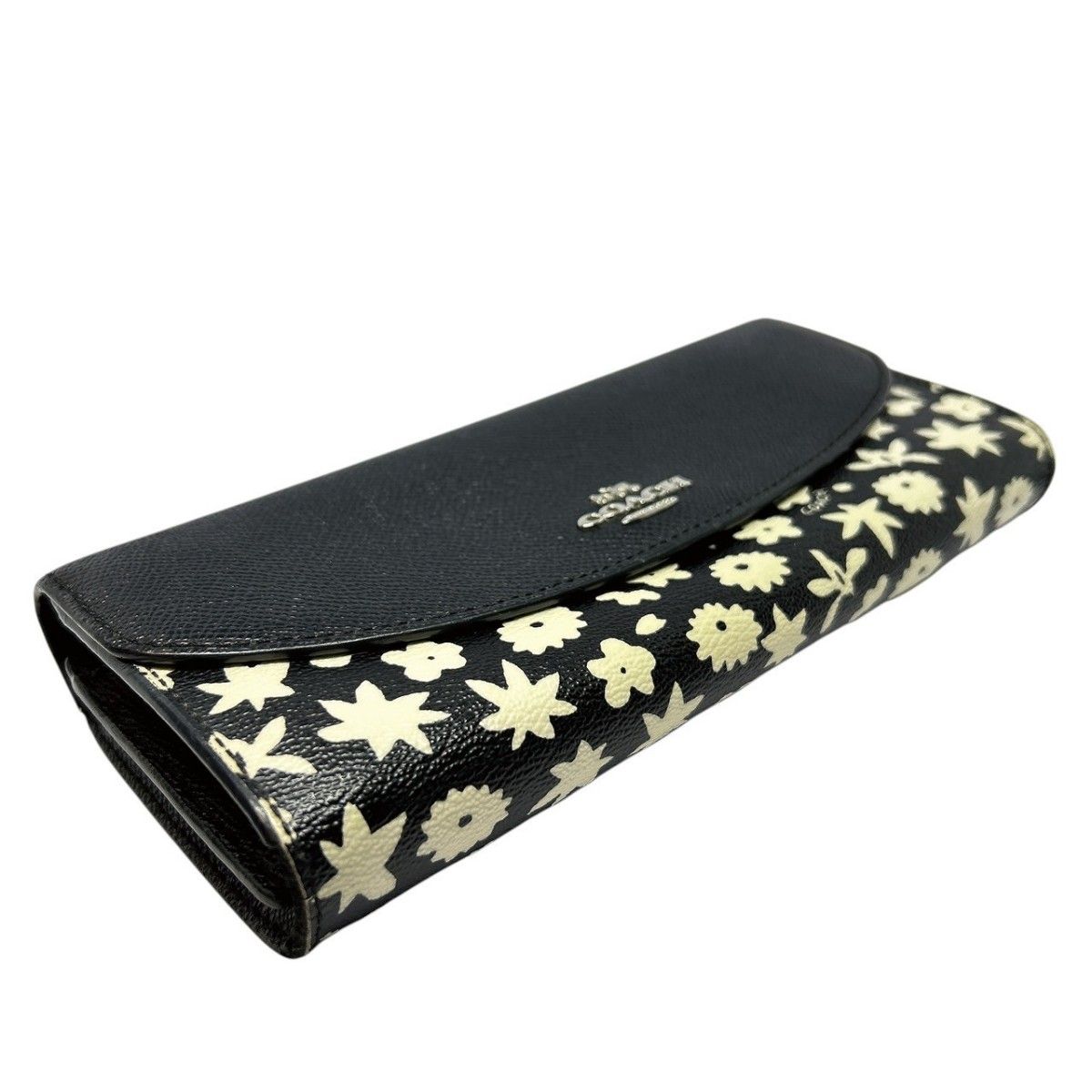 COACH】 コーチ 花柄 馬車柄 長財布 レザー ロングウォレット COACH】 コーチ 花柄 馬車柄 長財布 レザー ロングウォレット