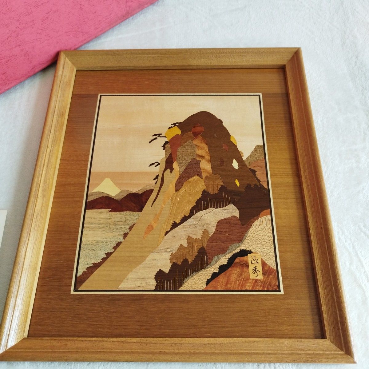 箱根寄木細工 木象嵌 額絵 日本画 伝統工芸品 壁掛け 長澤正秀作 箱根寄木細工 木象嵌 額絵 日本画 伝統工芸品 壁掛け 長澤正秀作