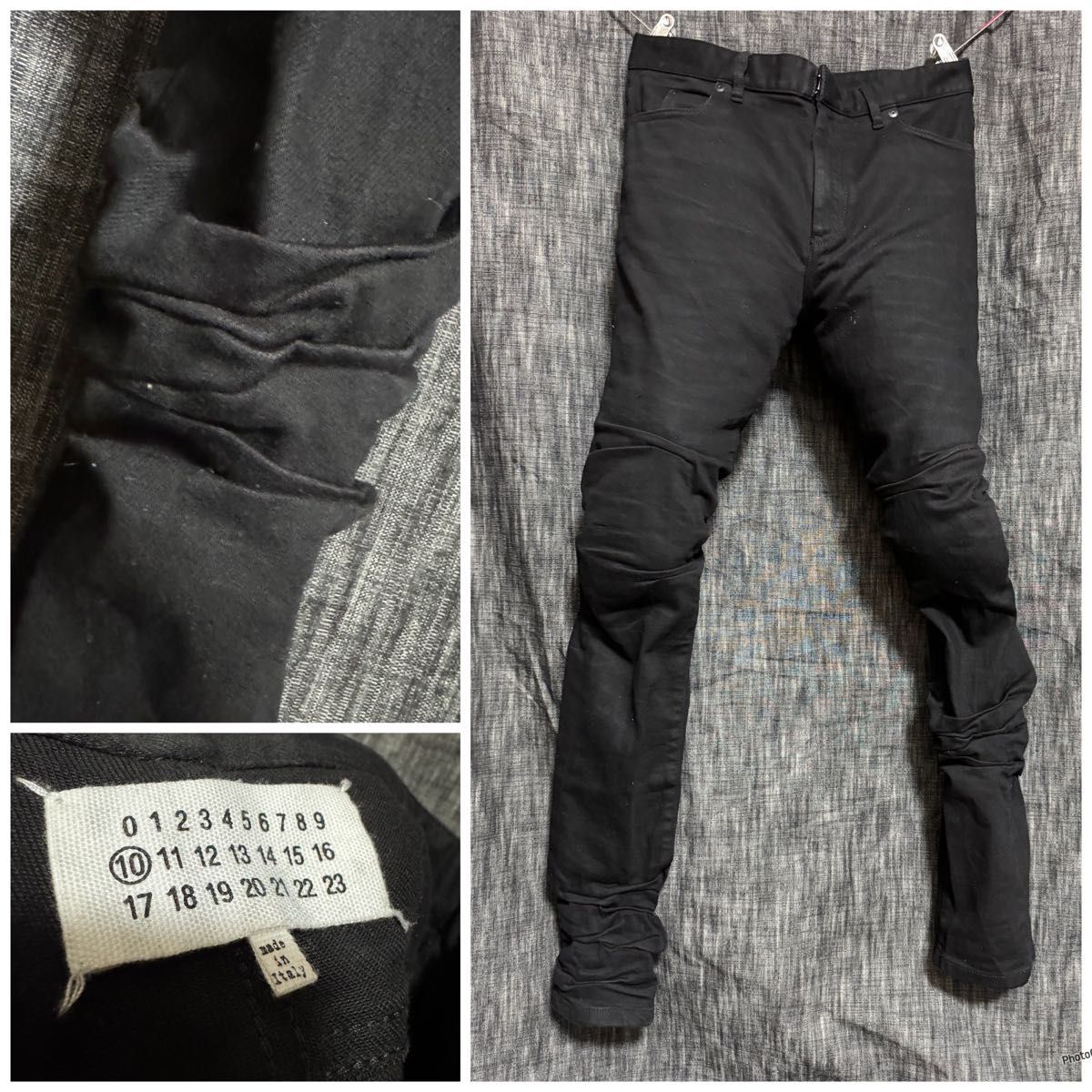 Martin Margiela シワ加工 変形デニム スリム スキニー 30 M Martin Margiela シワ加工 変形デニム スリム スキニー 30 M