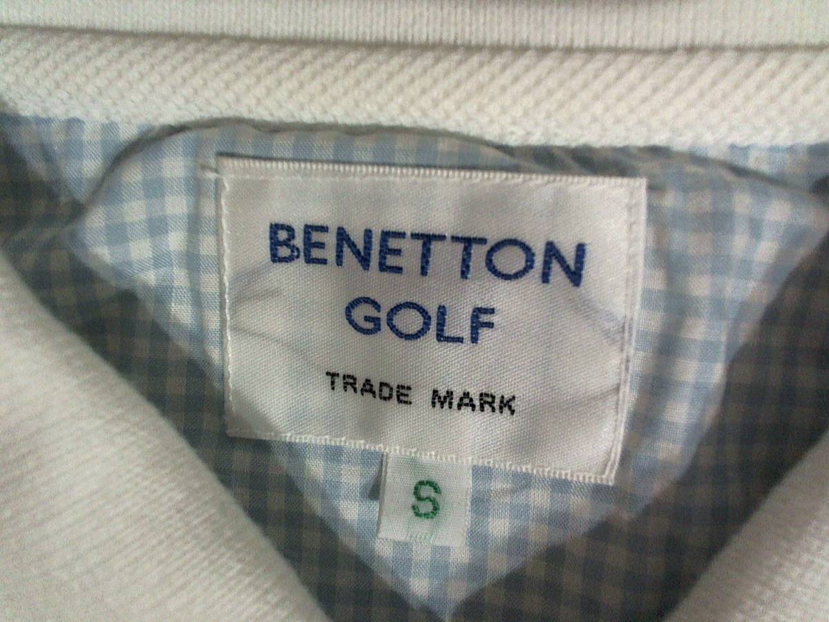 ☆ベネトン　ゴルフ【BENETTON GOLF】半袖ポロシャツ コットンシャツ 鹿の子 2 白　ホワイト_画像7